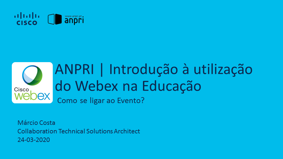 ANPRI | Introdução à utilização do Webex na educação 